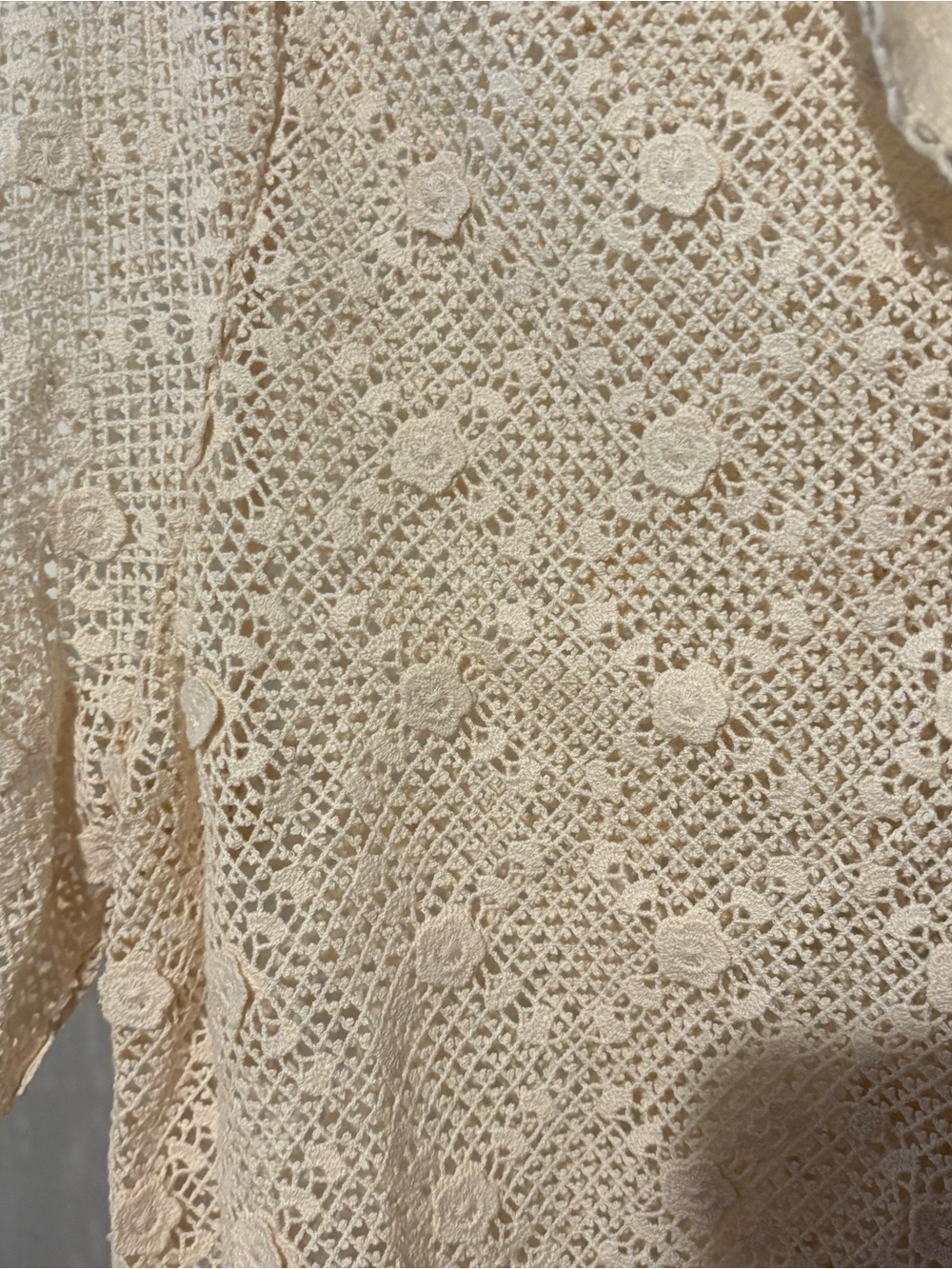 Sezane Nora guipure crochet lace button front shirt - Picture 4 of 8